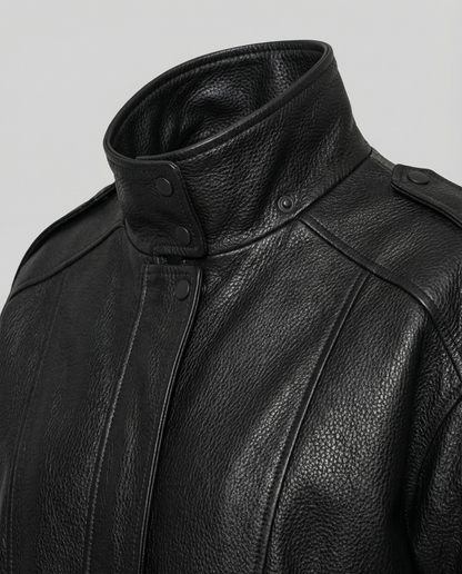 Damen Lederjacke Asymmetrisch