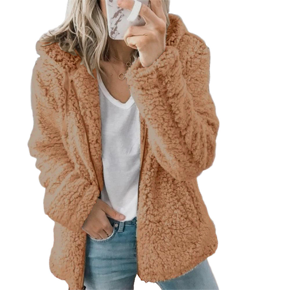 Damen Teddy Mantel Warm