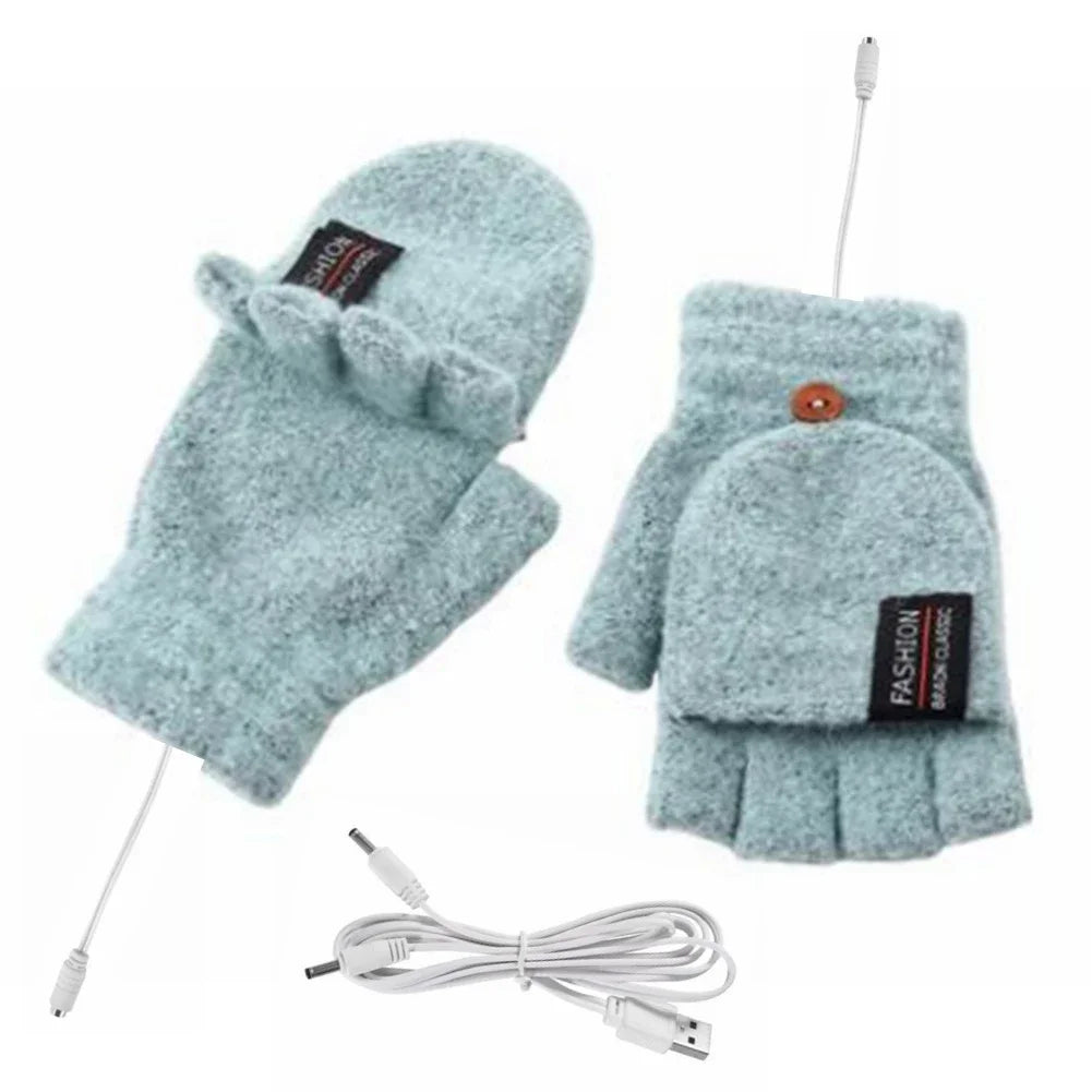 Beheizte Unisex Handschuhe Weiches Strickmaterial 3 Heizstufen