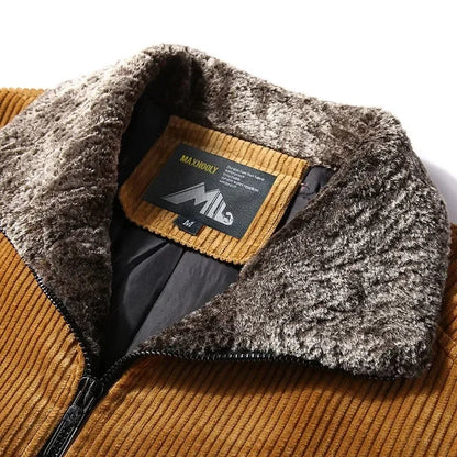 Herren Winterjacke Kragenbetont Wollig