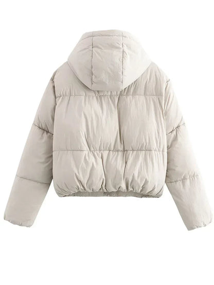 Damen Pufferjacke mit Kapuze Warm Stepp-Design