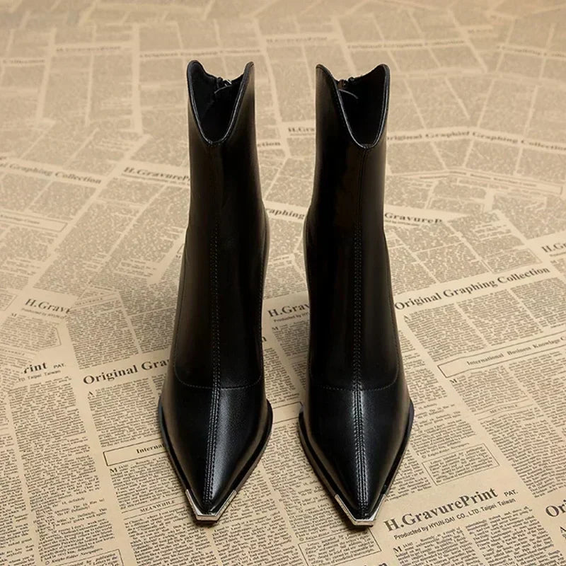 Damen Leder-Stiefelette Bequem