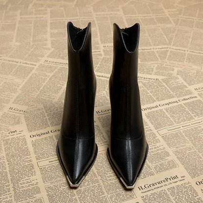 Damen Stiefeletten Spitzer Absatz Frühjahr
