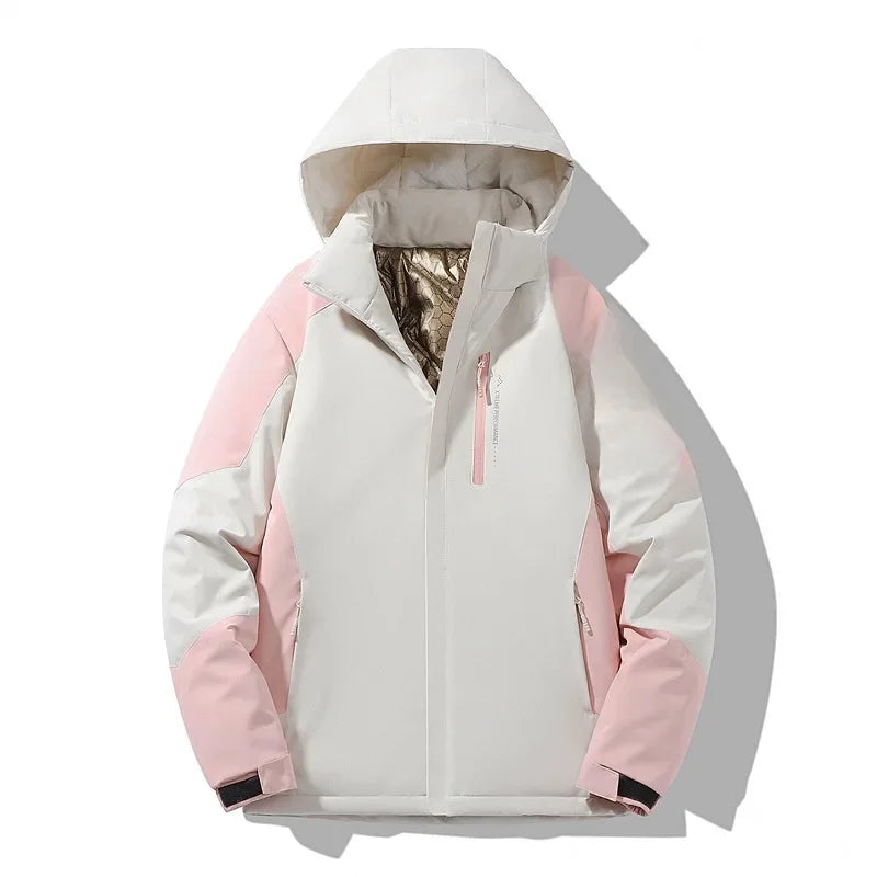 Damen Colorblock Skijacke Winterjacke