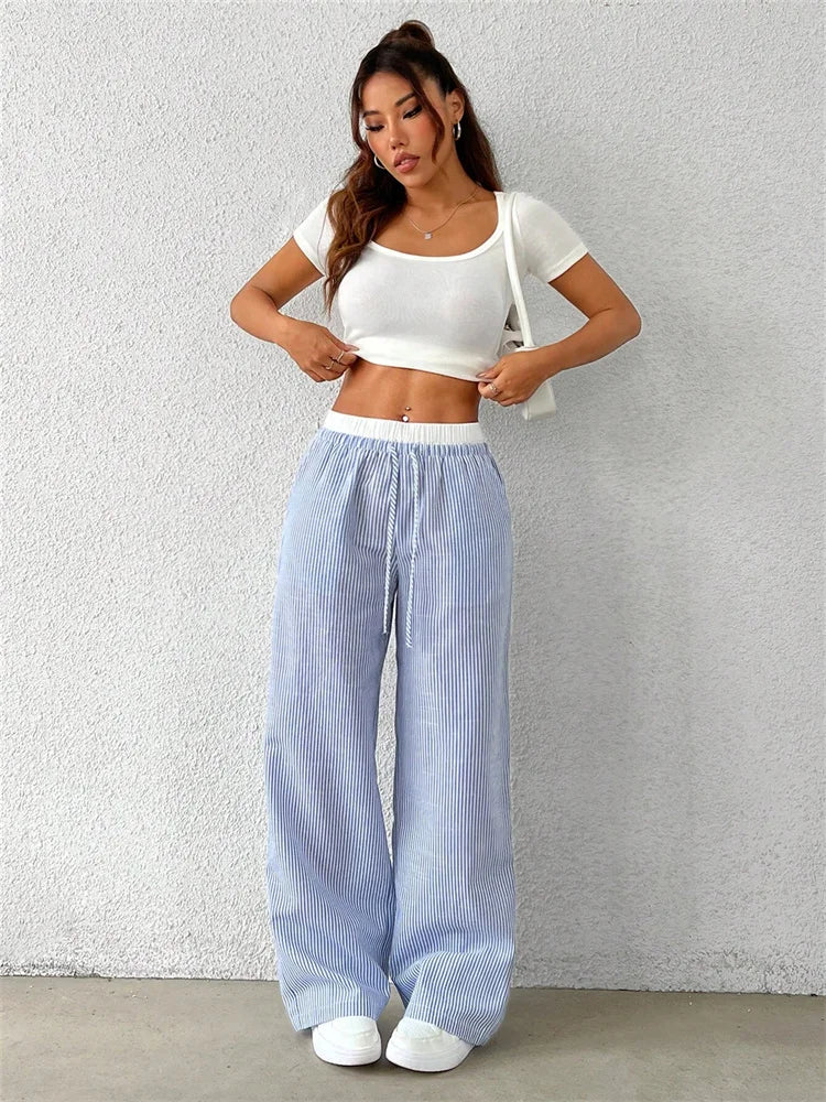 Norvielle Damenweite Gestreifte Hose