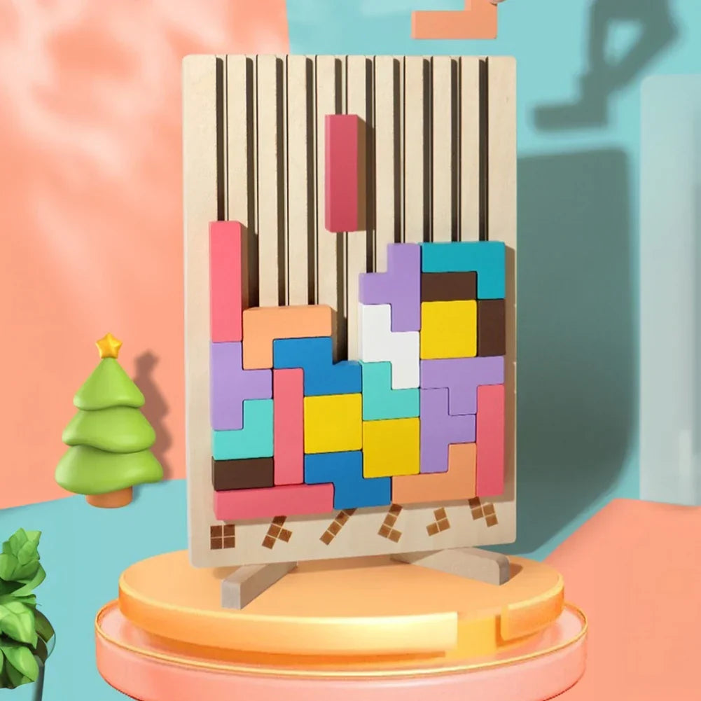 Holzpuzzle Tetris 3D für Kinder