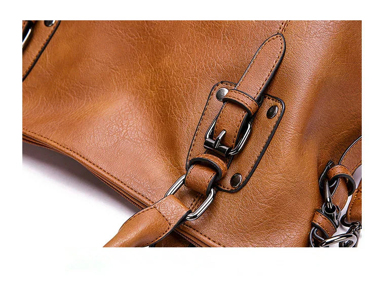 Große Damenhandtasche Weiches Material Schulterriemen