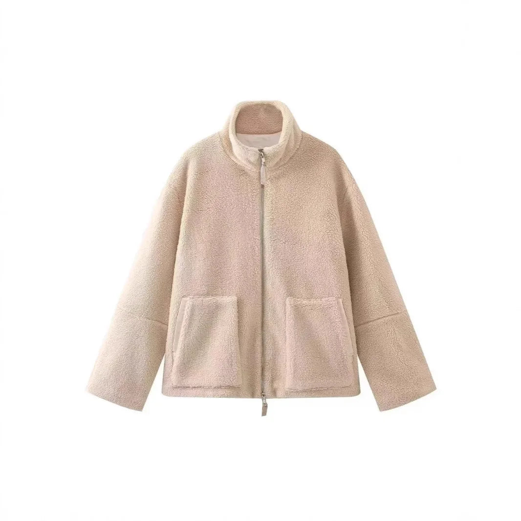 Norvielle Damen Teddyjacke Winterwarm Flauschig - Norvielle