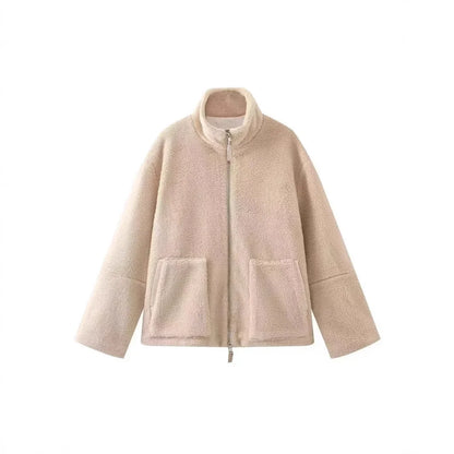Norvielle Damen Teddyjacke Winterwarm Flauschig - Norvielle