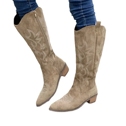 Damen Cowboystiefel Wildleder