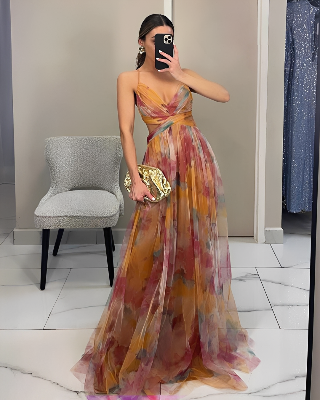 Damen Maxikleid Stilvoll Lang
