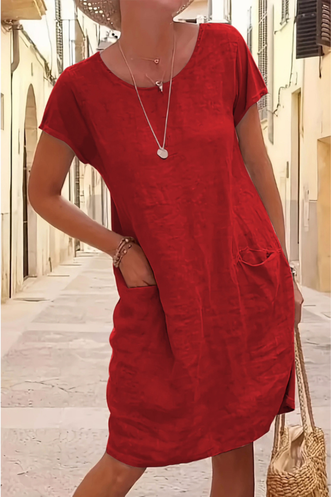 Damen Kurzarmkleid Leichtes Lockeres Sommerkleid - Norvielle