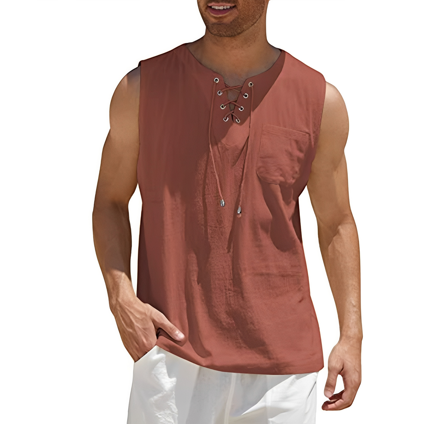 Herren Tanktop Ärmellos Baumwolle