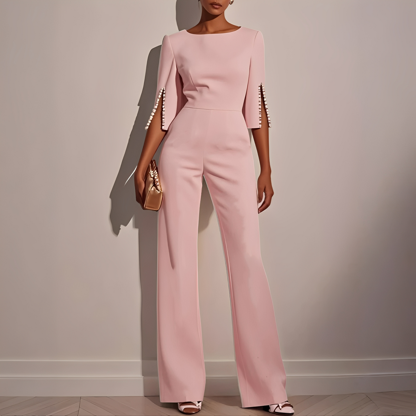 Damen Jumpsuit Glockenärmel Elegant