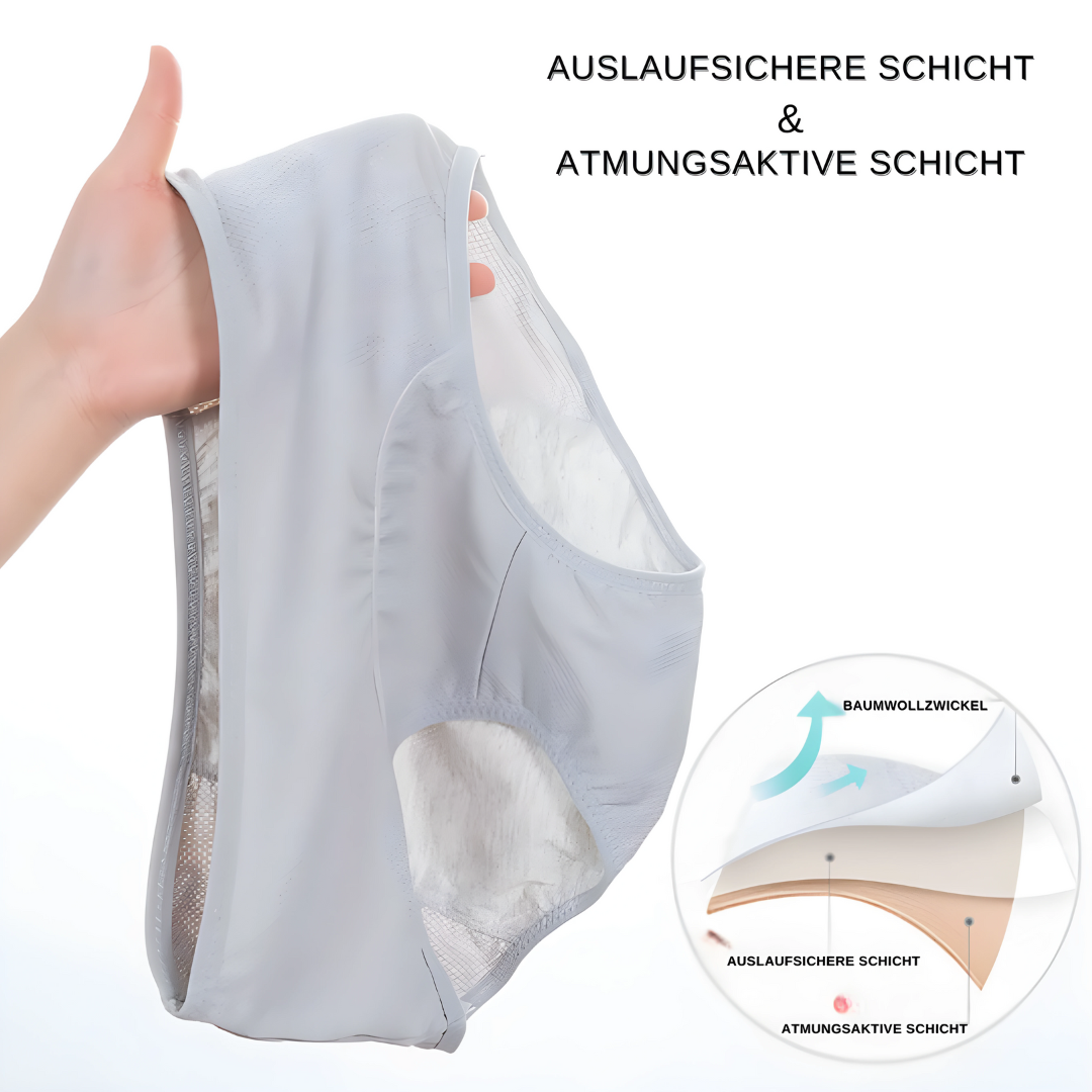 Auslaufsichere Damenunterhosen Baumwolle Weiß