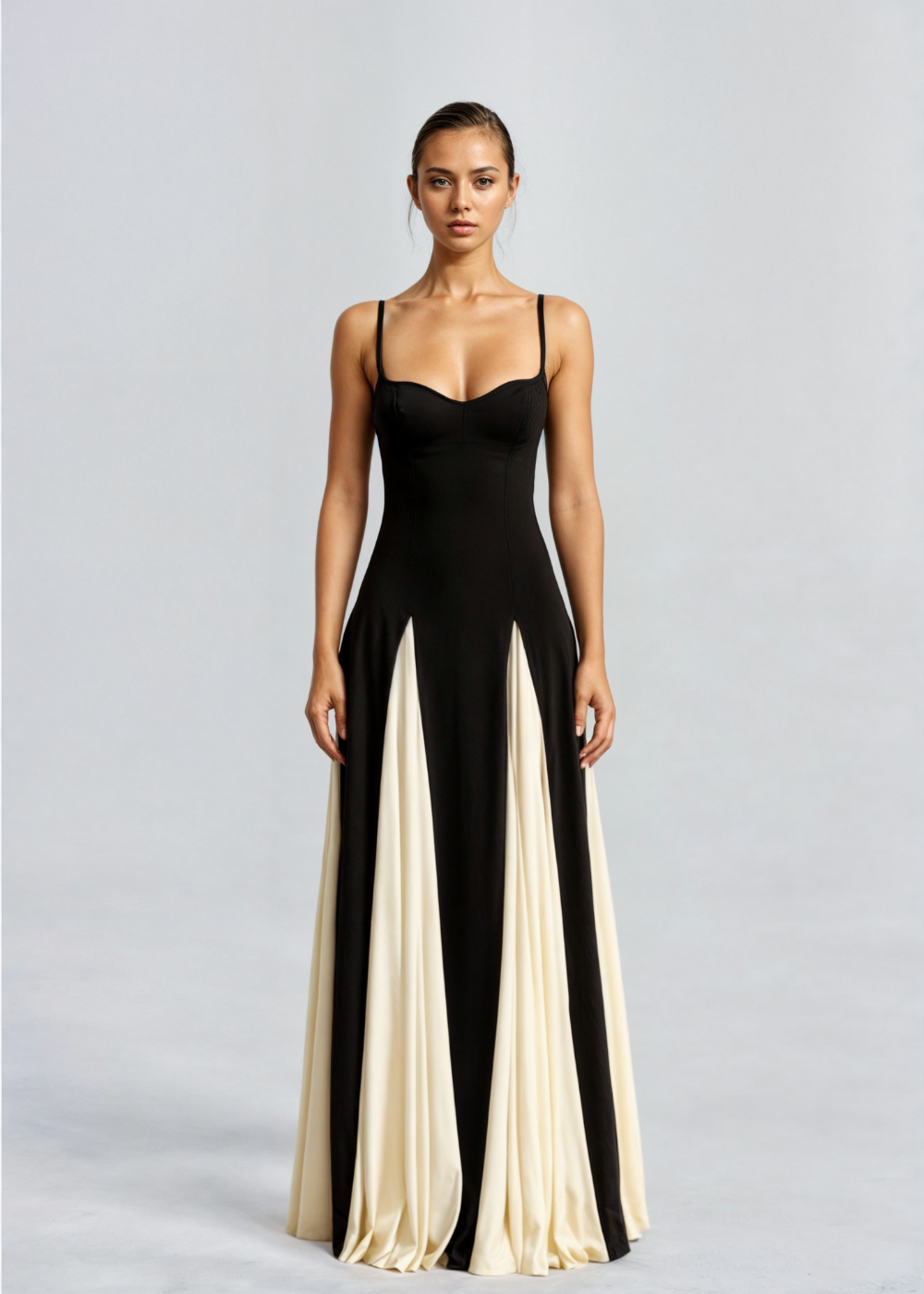 Damen Maxikleid Elegantes Ausschnittkleid