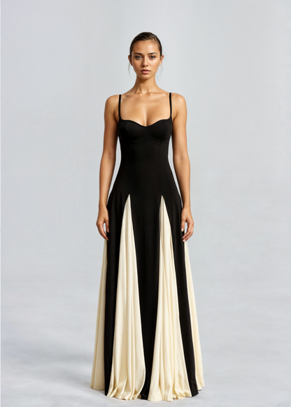 Damen Maxikleid Elegantes Ausschnittkleid