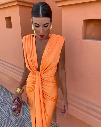 Norvielle Damen Partykleid Glänzend