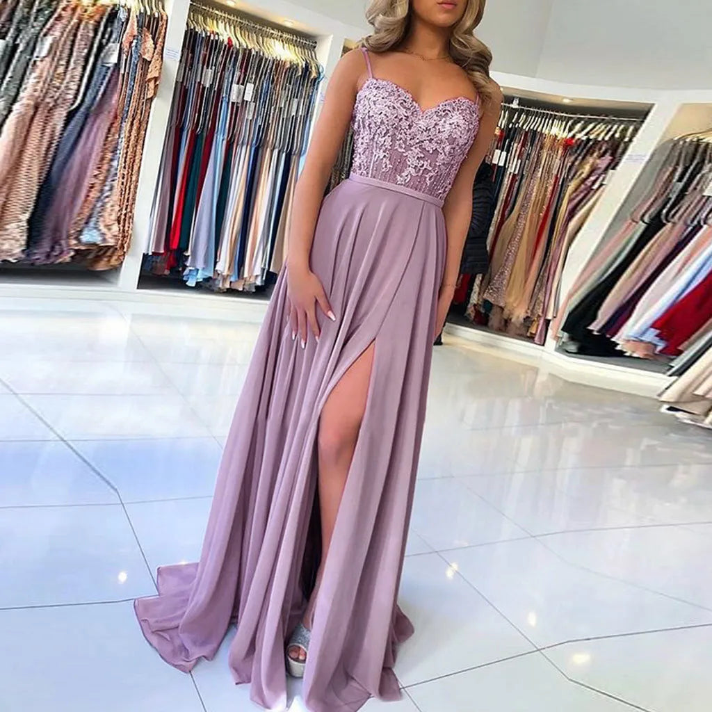 Eternal Elegance Damen Brautjungfernkleid Hoch Schlitz - Norvielle