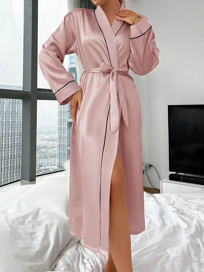 Klassischer Satin Kimono Damenbademantel