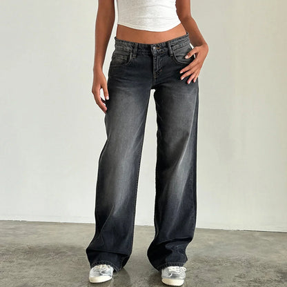 Damen Weitbein Jeans Vintage Look