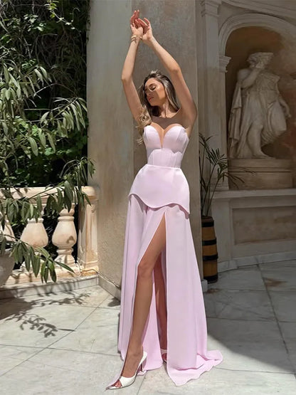 Damenkleid Hochzeitsgäste Herz-Ausschnitt