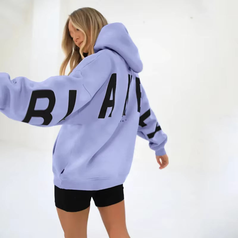 Blayen Herren Oversized Sweatshirt Großes Backprint Grau