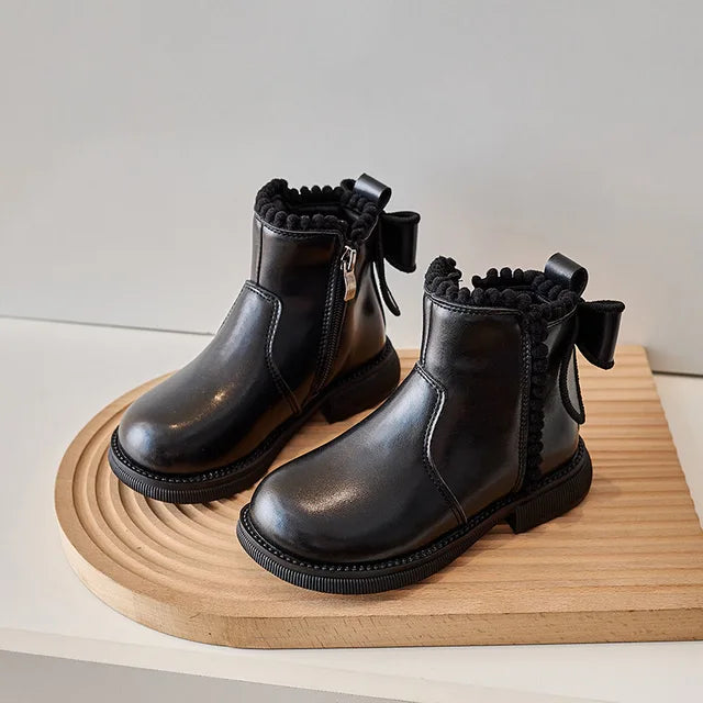 Mädchen Stiefelette Bequem PU Leder Rutschfest