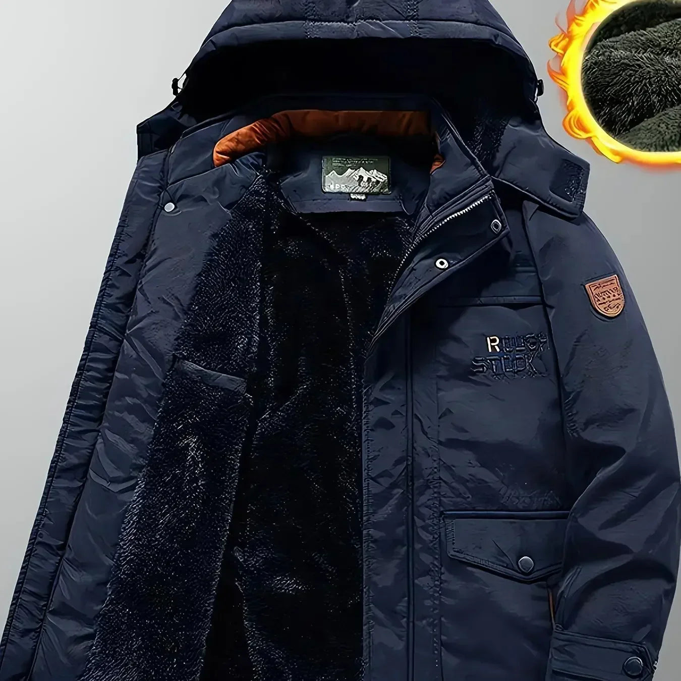 Herren Wintermantel Sportlich Nylon Wasserdicht