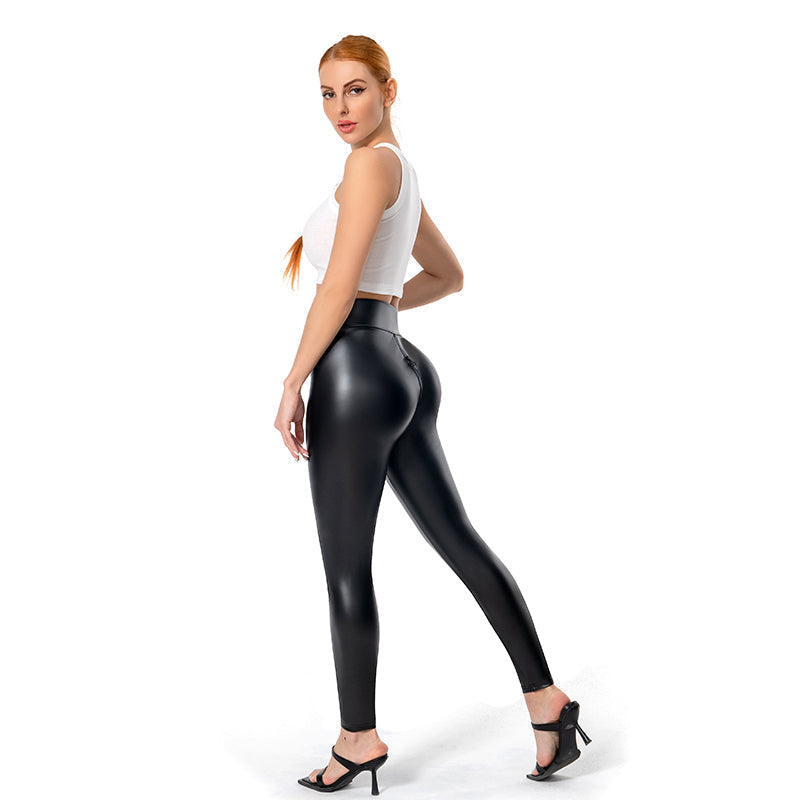Norvielle Damen Matte Hose Reißverschluss