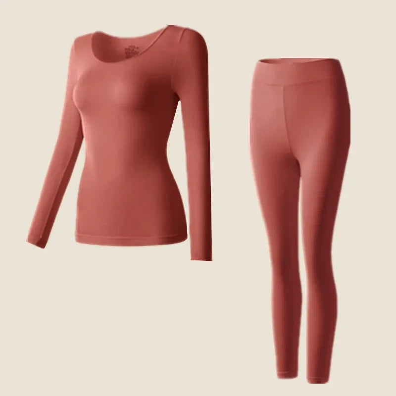 Thermounterwäsche Set Damen Langarmshirt und Leggings