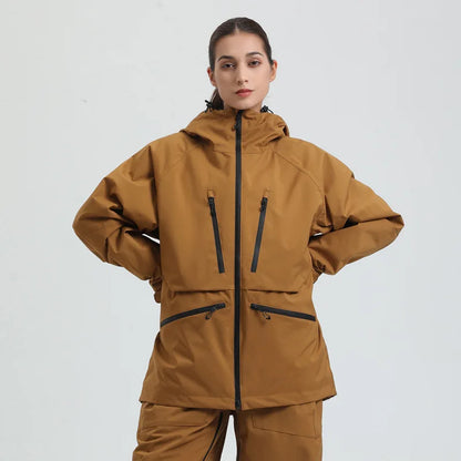 Unisex Skijacke Wintersport Funktionales Nylon Schwarz - Norvielle
