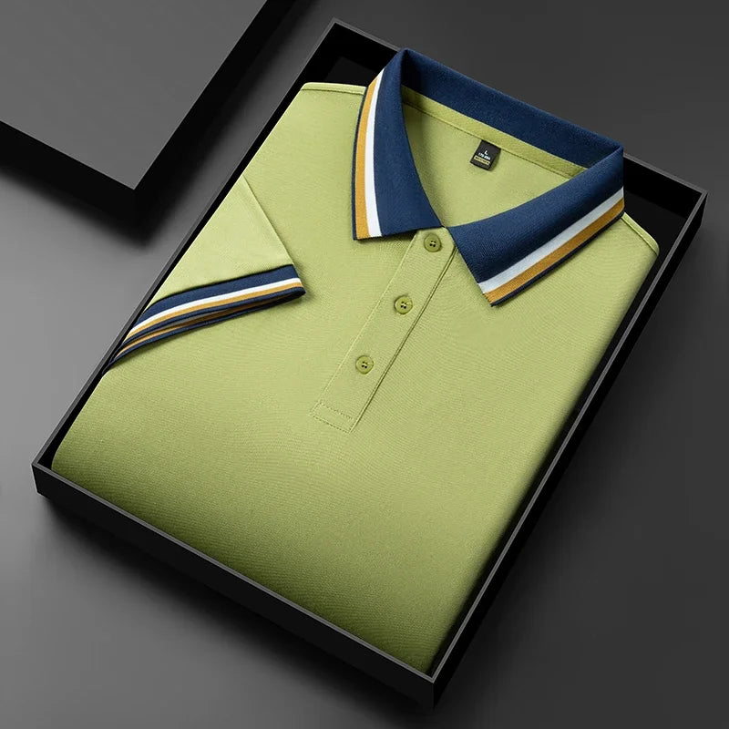 Herren Poloshirt Kurzarm Kontrastkragen