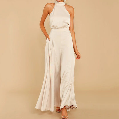 Damen Jumpsuit Neckholder Weites Bein - Norvielle