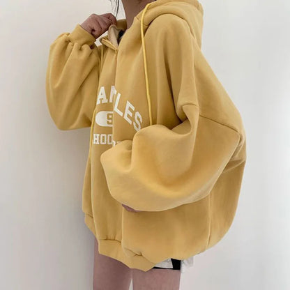 Herren Oversized Hoodie Los Angeles Print Baumwolle