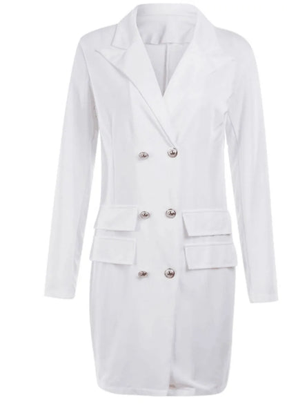 Damen e Bürojacke Elegant Langarm Weiß