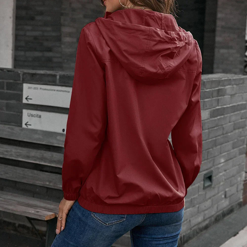 Norvielle Damen Regenjacke Mit Kapuze