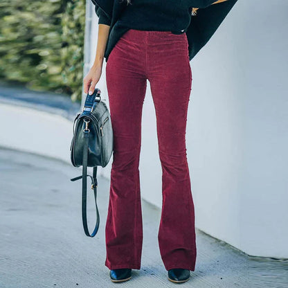 Norvielle Damen Cordhose Corduroy Flare