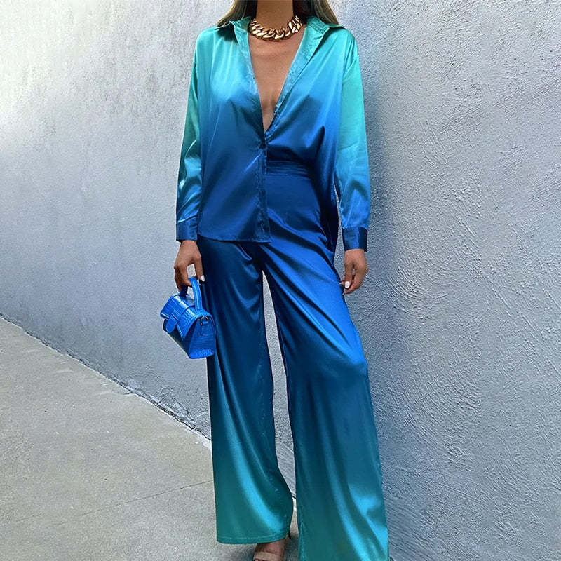 Damen Sommerkleid Zweiteiler Satin