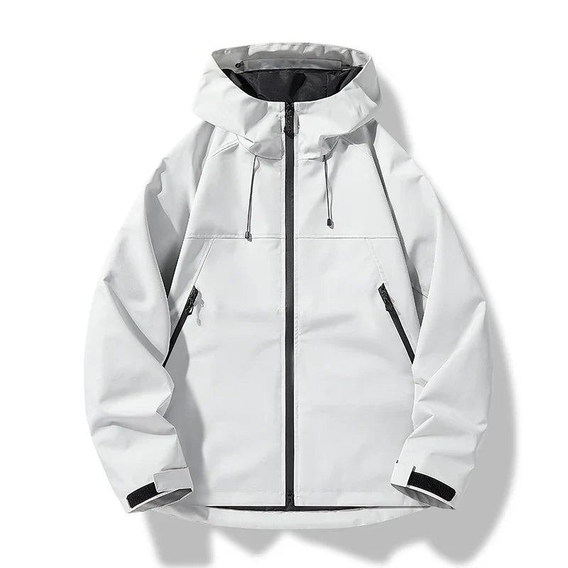Herren Wasserdichte Kapuzenjacke Winddichte Shelljacke Schwarz - Norvielle