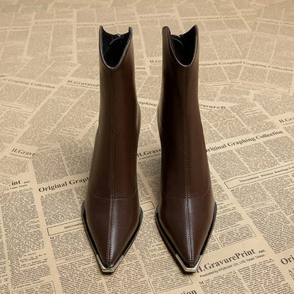 Damen Leder-Stiefelette Bequem