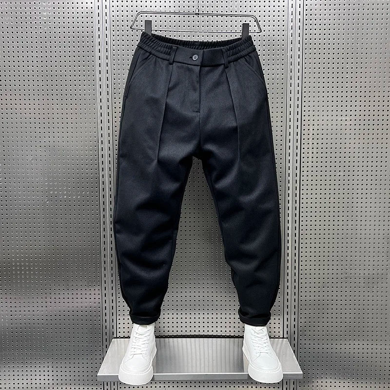 Herren Melierte Hose Lang