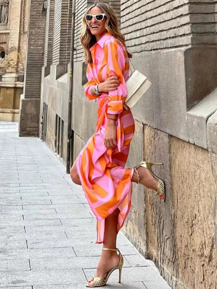 Damen Wickelkleid Midilänge