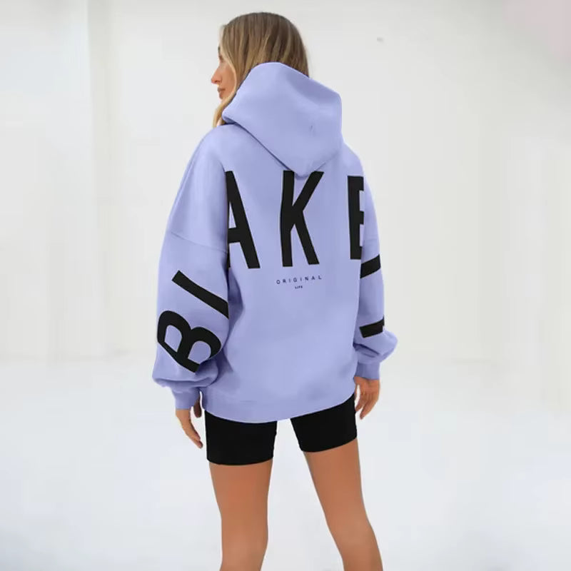 Blayen Herren Oversized Sweatshirt Großes Backprint Grau