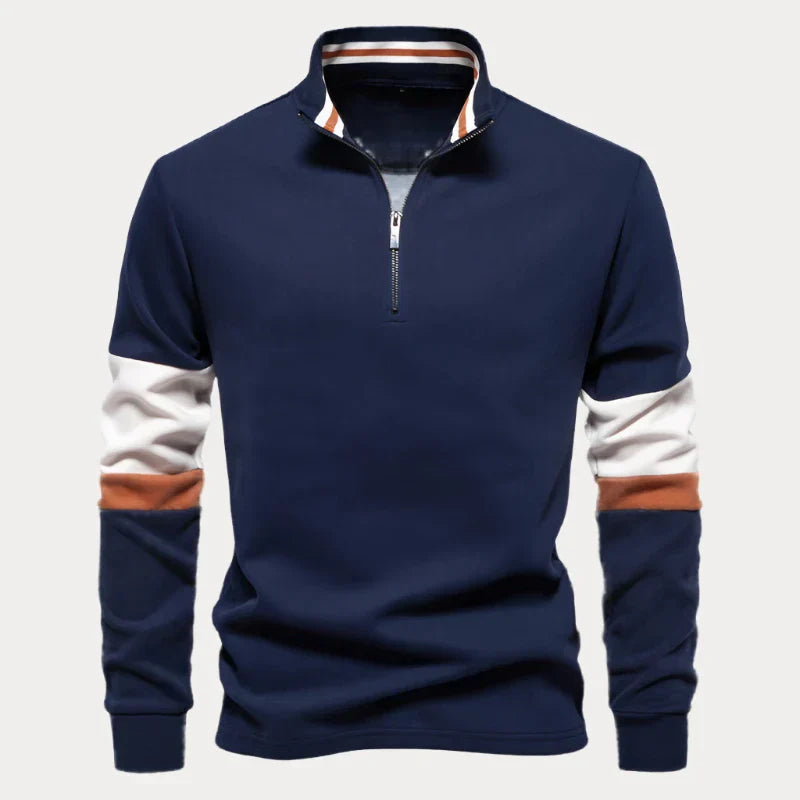 Norvielle Herren Pullover Stehkragen Streifen