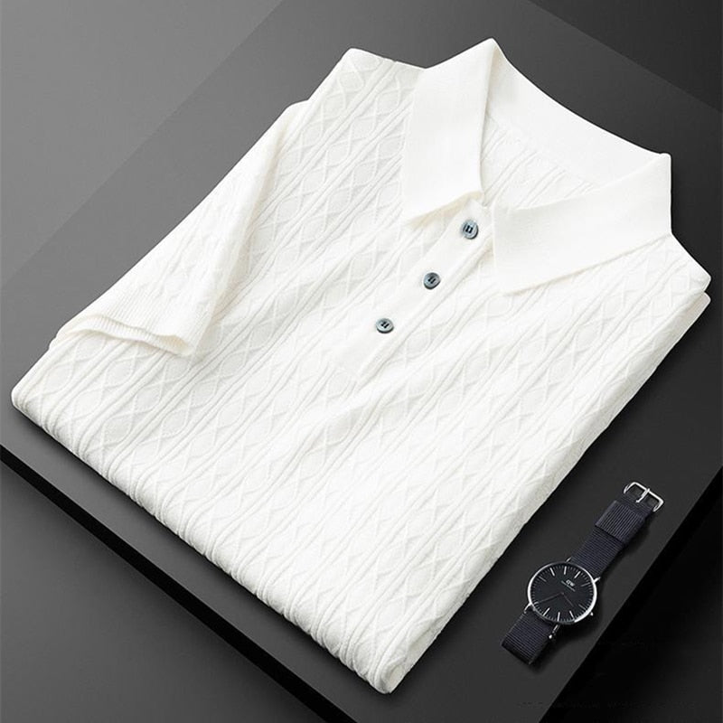 Herren Poloshirt Baumwolle Weiß