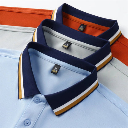 Herren Poloshirt Kurzarm Kontrastkragen