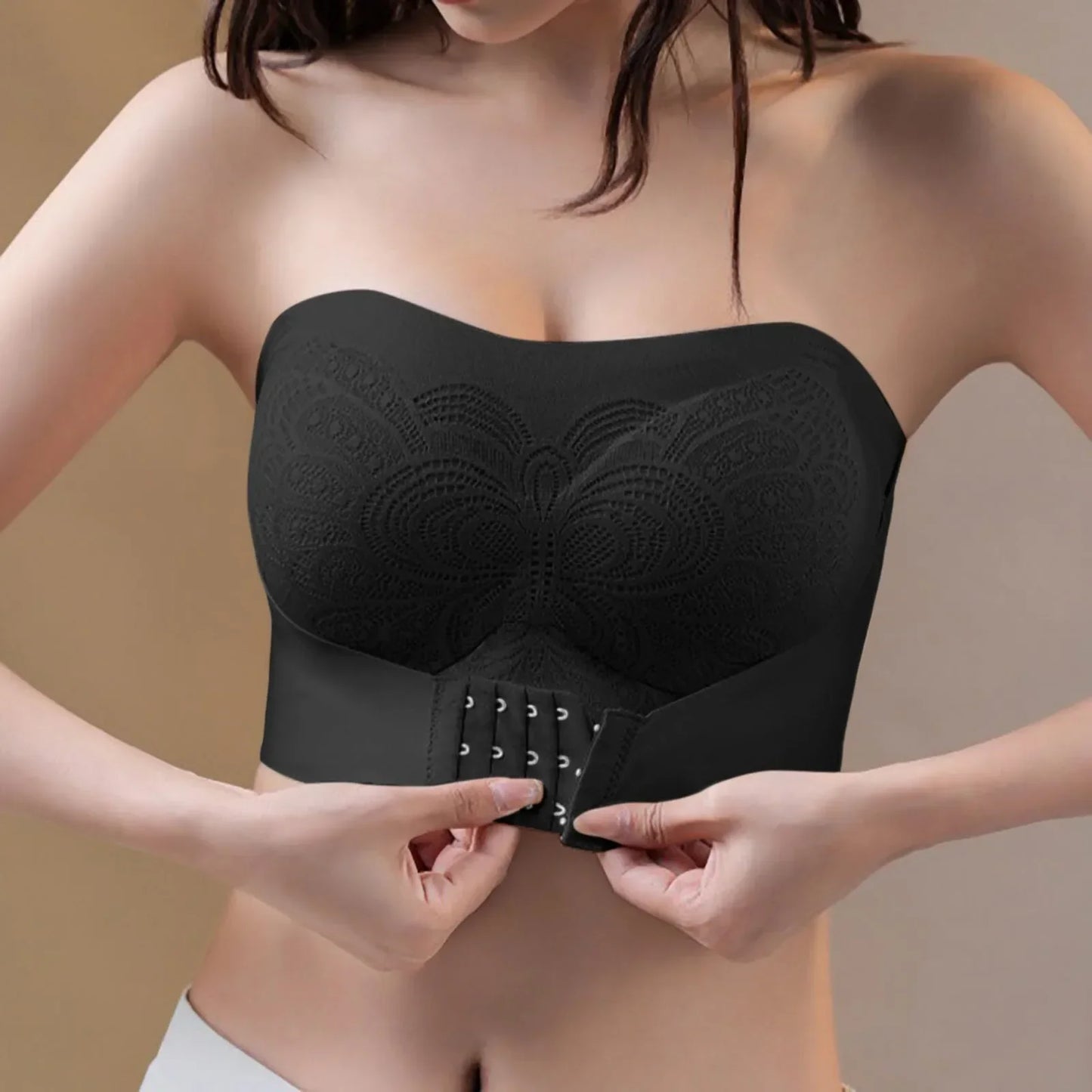 Damen Bandeau BH mit Frontverschluss