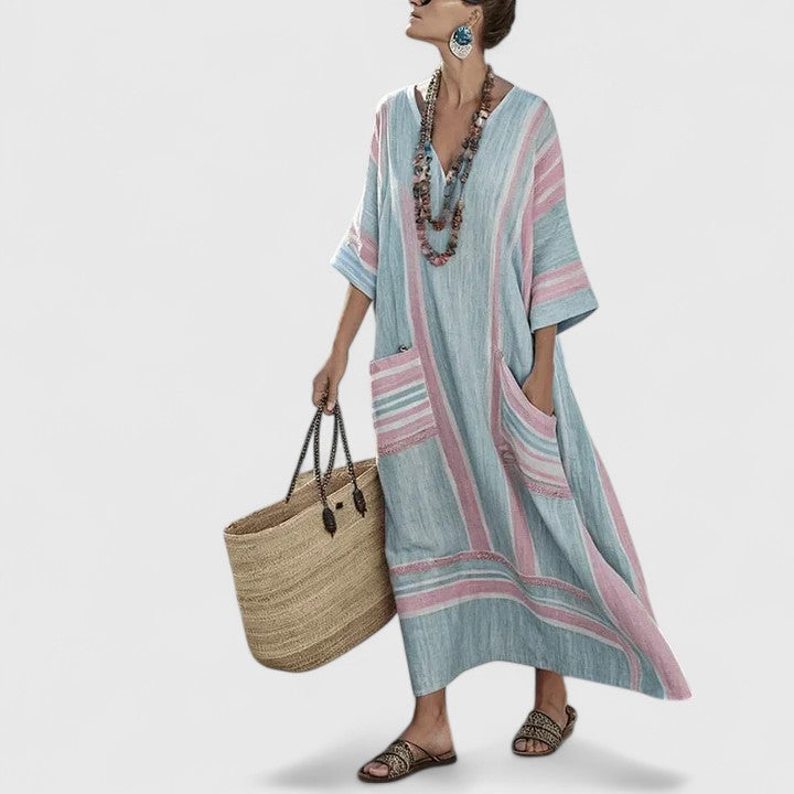 Damen Maxi Kleid Boho Stil