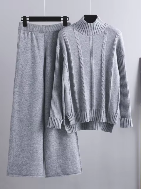 Norvielle Damen Strick-Kleid-Set Trendig
